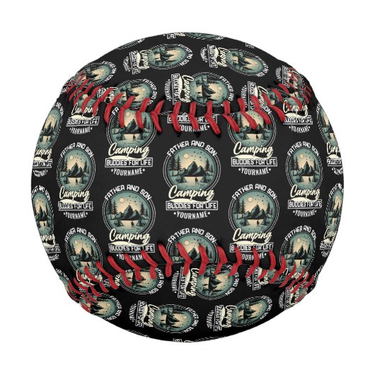 Vater und Sohn Camping Buddies für Leben Baseball (Rückseite)