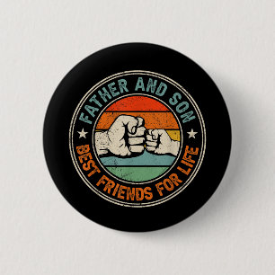Vater und Sohn die besten Lebensfreunde Button