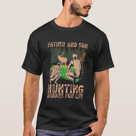 Vater und Sohn, die für den Vater Jäger auf Leben T-Shirt (Vorderseite)