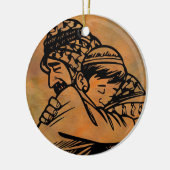 Vater und Sohn, die inspirierende Kunst annehmen Keramikornament (Links)