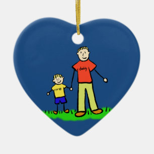 Väter und Sohn-Familie Sonderzeichen für Ornamen Keramikornament