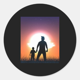 Vater und Sohn   Father Son Bestfriend Runder Aufkleber