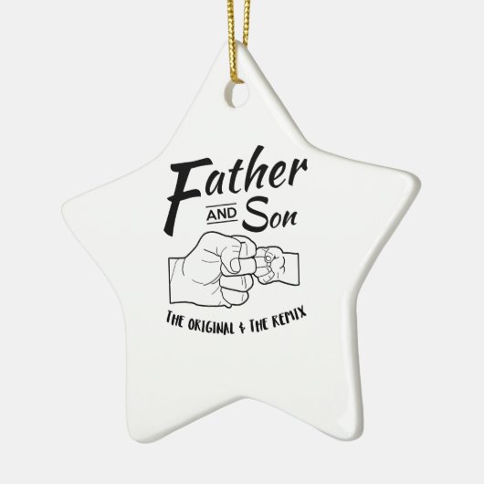 Vater-und Sohn-Fauststoß Keramik Ornament (Links)