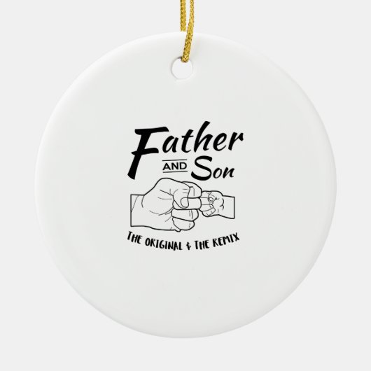 Vater-und Sohn-Fauststoß Keramik Ornament (Vorne)