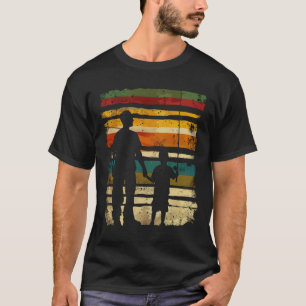 Vater und Sohn fischen Vintag T-Shirt