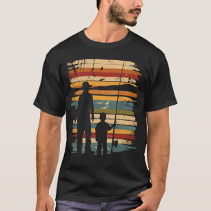 Vater und Sohn fischen Vintag T-Shirt