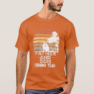 Vater und Sohn Fishingeam retro T-Shirt