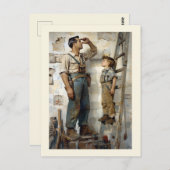 Vater und Sohn Gazing Up Postkarte (Vorne/Hinten)