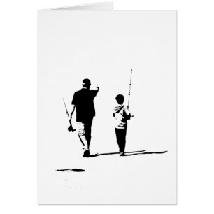 Vater und Sohn, gegangene Fischerei