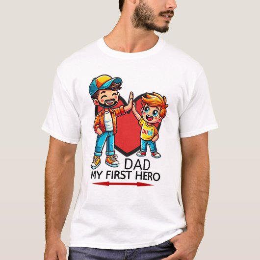 Vater und Sohn Hochflieger mit Niedlichen Familien T-Shirt (Vorderseite)