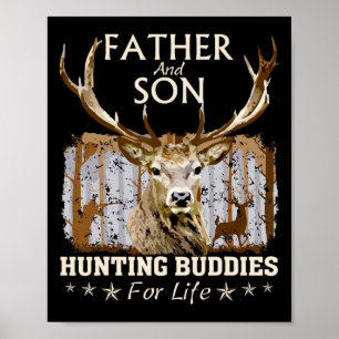 Vater und Sohn jagen Buddha für den Jäger Hus Poster