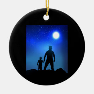 Vater und Sohn Keramik Ornament