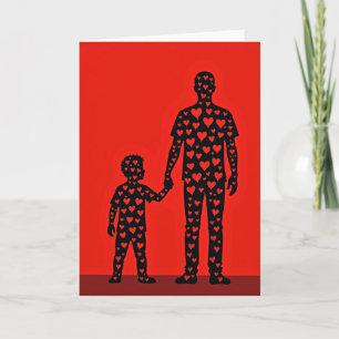 Vater und Sohn Liebesherzen Karte