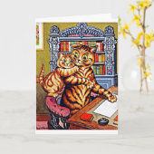 Vater und Sohn, Louis Wain, Katze Art, Karte (Gelbe Blume)