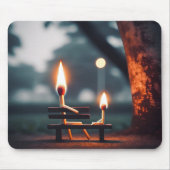 Vater und Sohn Matchsticks auf einer Bank Mousepad (Vorne)