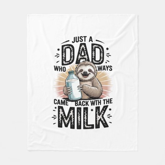Vater und Sohn mit Milch Faultier Grafikdesign-01 Fleecedecke (Vorderseite)