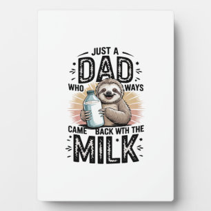 Vater und Sohn mit Milch Faultier Grafikdesign-01 Fotoplatte