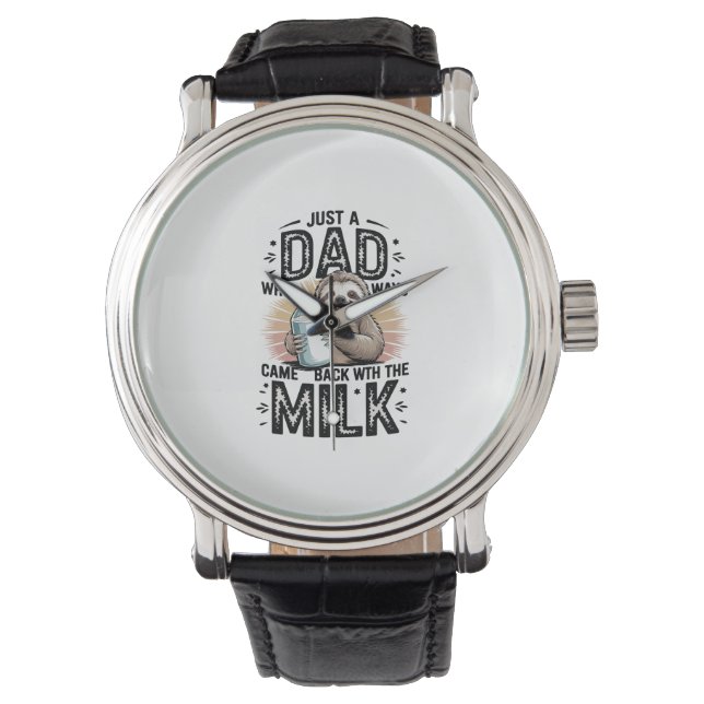 Vater und Sohn mit Milchfaulgrafik-Design-01 Armbanduhr (Vorderseite)
