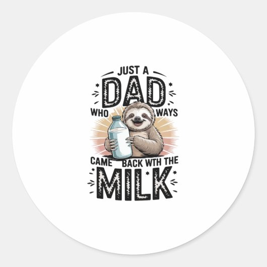 Vater und Sohn mit Milchfaulgrafik-Design-01 Runder Aufkleber (Vorderseite)
