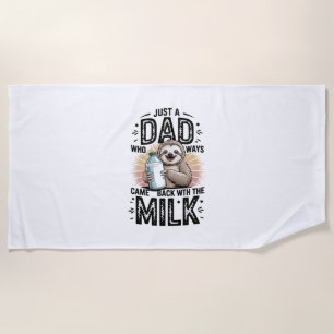 Vater und Sohn mit Milchfaulgrafik-Design-01 Strandtuch
