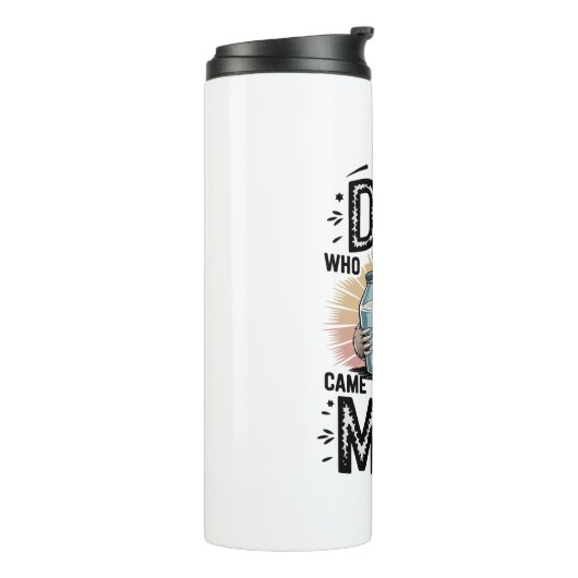 Vater und Sohn mit Milchfaulgrafik-Design-01 Thermosbecher (Nach links gedreht)