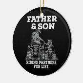 Vater und Sohn reiten Partner für Lebensvater Keramik Ornament (Links)