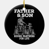 Vater und Sohn reiten Partner für Lebensvater Keramik Ornament (Hinten)