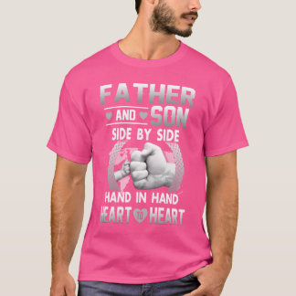 Vater und Sohn Seite von Hand in Hand Hearto für T-Shirt