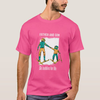 Vater und Sohn Ski Buddies Freunde T-Shirt