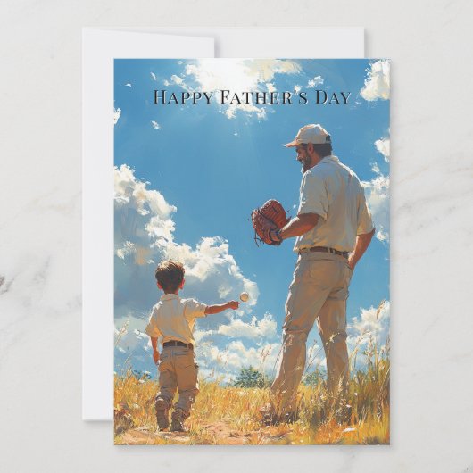 Vater und Sohn spielen Baseball (Vorderseite)