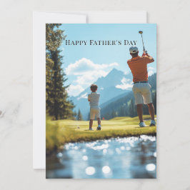 Vater und Sohn spielen Golf