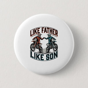 Vater und Sohn wie Tag und Nacht Motocross Vintage Button