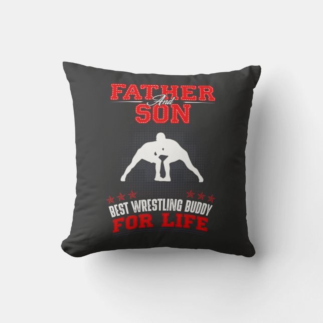 Vater und Sohn Wrestling Kumpel Kissen (Vorderseite)
