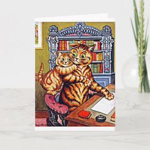 Vater- und Sohnkatzen, Louis Wain, Katzenkunst,    Karte