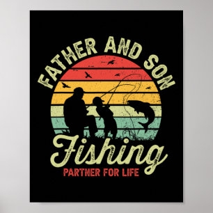 Vater- und Son-Fishing-Partner für den Tag der Leb Poster