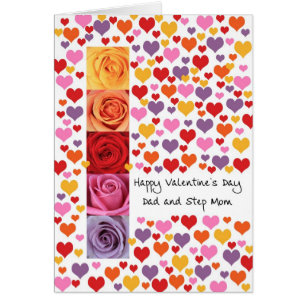 Vater und Step Mama Farbiger Valentinstag