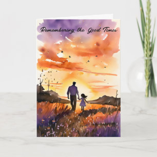 Vater und Tochter Abendspaziergang Vatertag Feiertagskarte