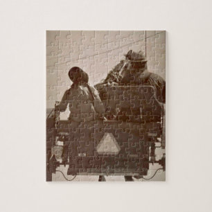 Vater und Tochter Amisch Pferd und Buggy Puzzle