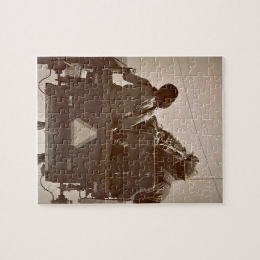 Vater und Tochter-amisches Pferd und Buggy Puzzle (Horizontal)