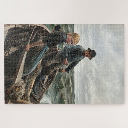 Vater und Tochter auf See (von Albert Edelfelt) Puzzle (Horizontal)