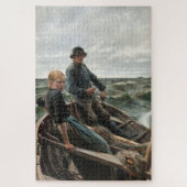 Vater und Tochter auf See (von Albert Edelfelt) Puzzle (Vertikal)