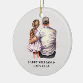 Vater und Tochter Bond (13) Keramik Ornament (Links)