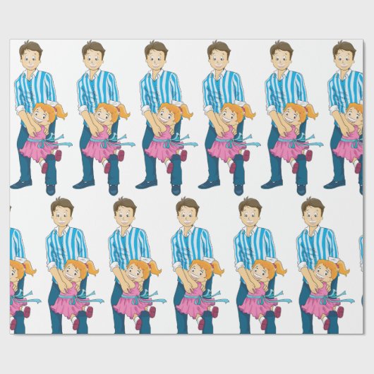 Vater und Tochter Geschenkpapier (Flach)