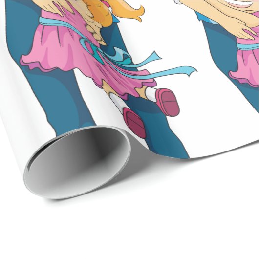 Vater und Tochter Geschenkpapier (Rolleneckpunkt)