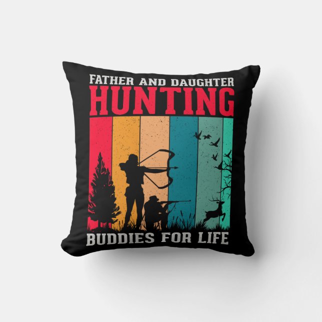 Vater und Tochter Hirsche Jagd Kissen (Vorderseite)