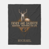 Vater und Tochter Jagdpartner für das Leben Fleecedecke (Vorderseite)