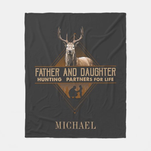 Vater und Tochter Jagdpartner für das Leben Fleecedecke (Vorderseite)