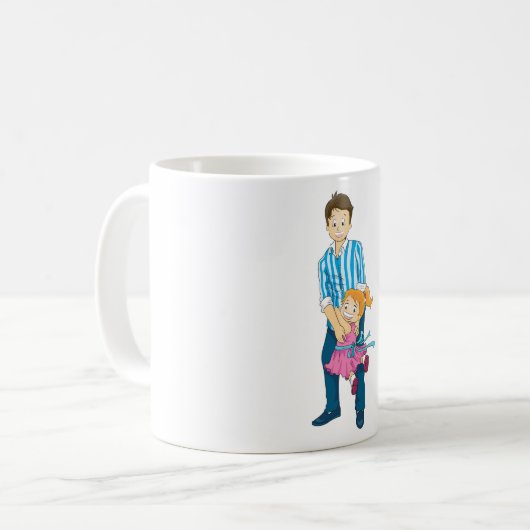 Vater und Tochter Kaffeetasse (Vorderseite Links)