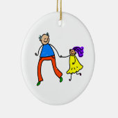 Vater und Tochter Keramik Ornament (Rechts)