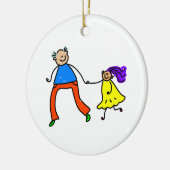 Vater und Tochter Keramik Ornament (Links)